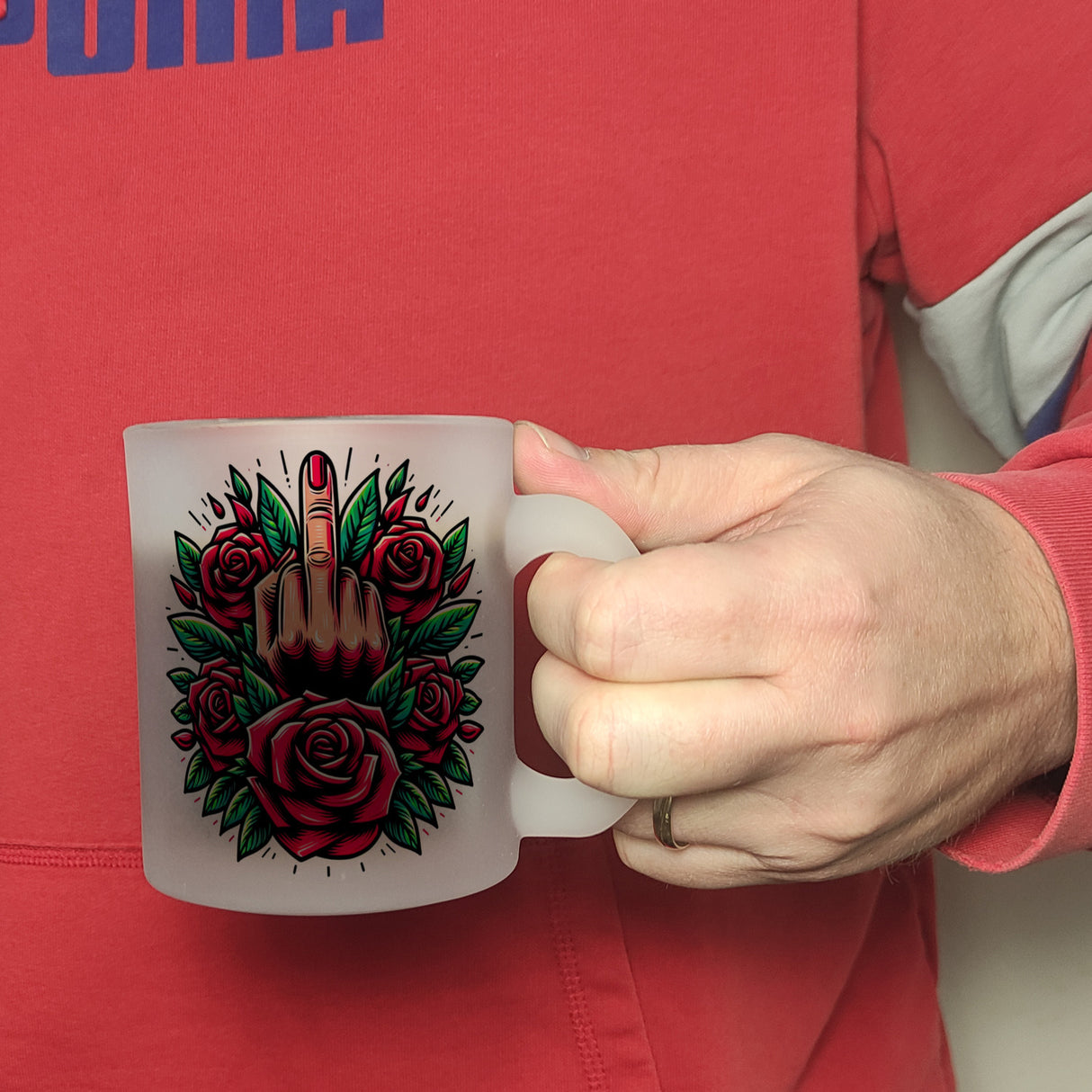 Stinkefinger Rosen - Ich hasse Menschen Kaffeebecher