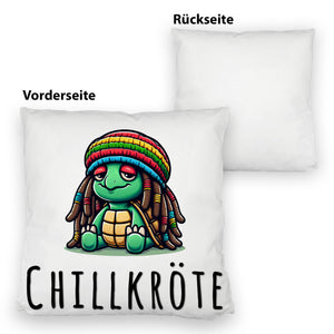 Schildkröte Rastafari Kissen mit Spruch Chillkröte