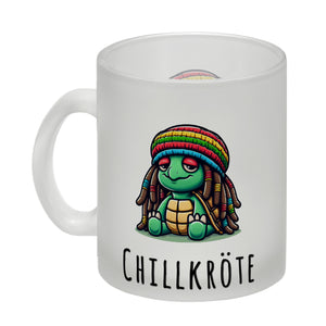Schildkröte Rastafari Kaffeebecher mit Spruch Chillkröte