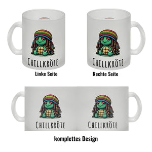 Schildkröte Rastafari Kaffeebecher mit Spruch Chillkröte
