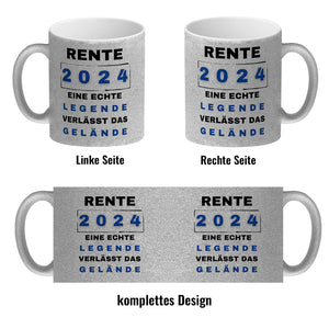 Rente 2024 Kaffeebecher mit Spruch Legende verlässt Gelände