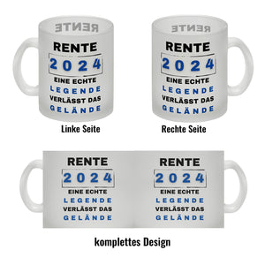 Rente 2024 Kaffeebecher mit Spruch Legende verlässt Gelände