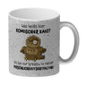 Eule Kaffeebecher mit Spruch Kreativ statt komischer Kauz