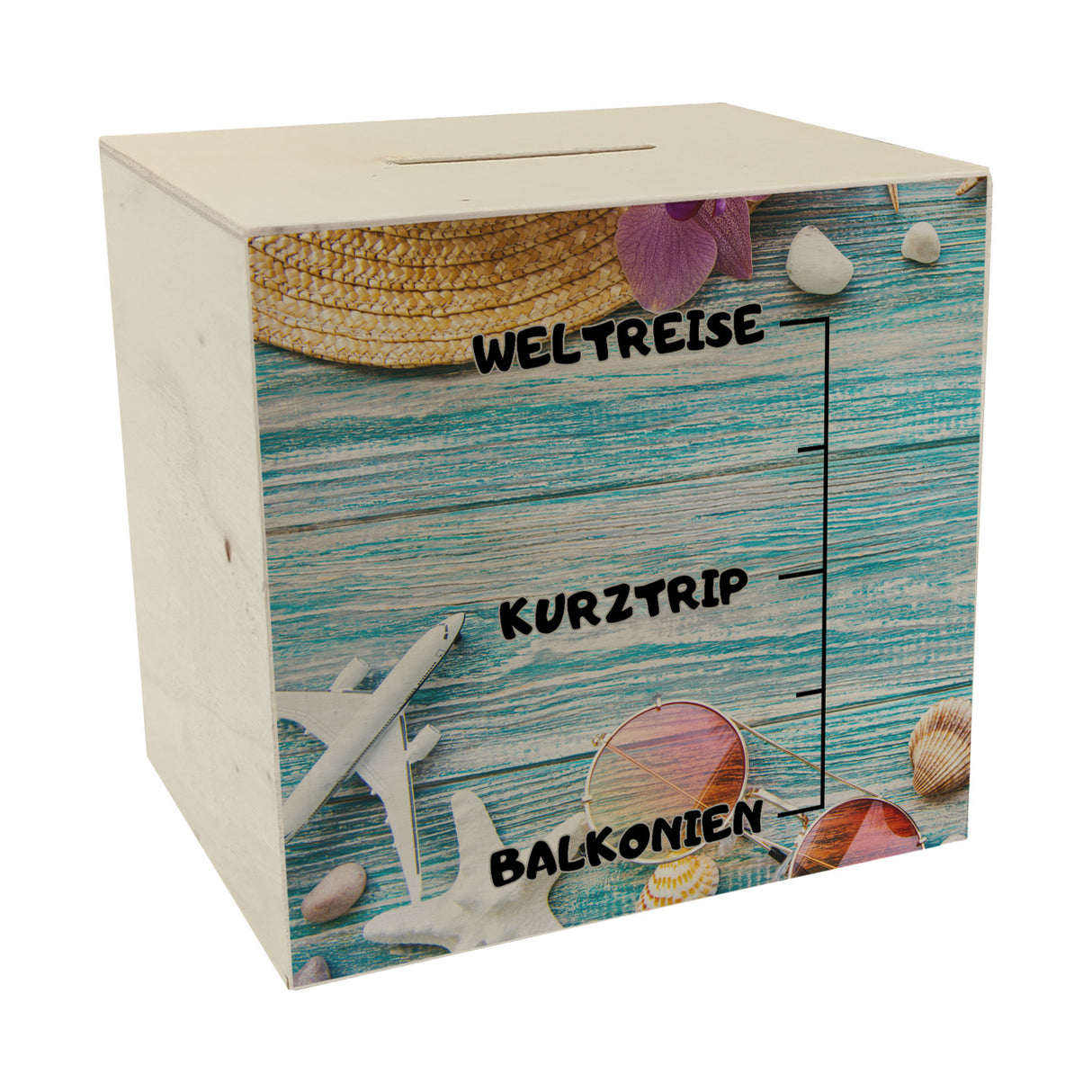 Urlaub Level Skala Spardose