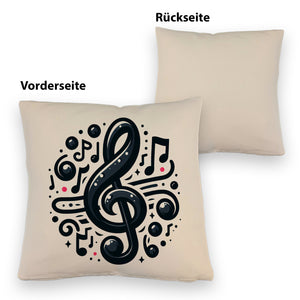 Musiknoten und Notenschlüssel Kissen