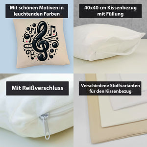 Musiknoten und Notenschlüssel Kissen
