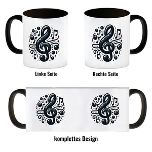 Musiknoten und Notenschlüssel Kaffeebecher