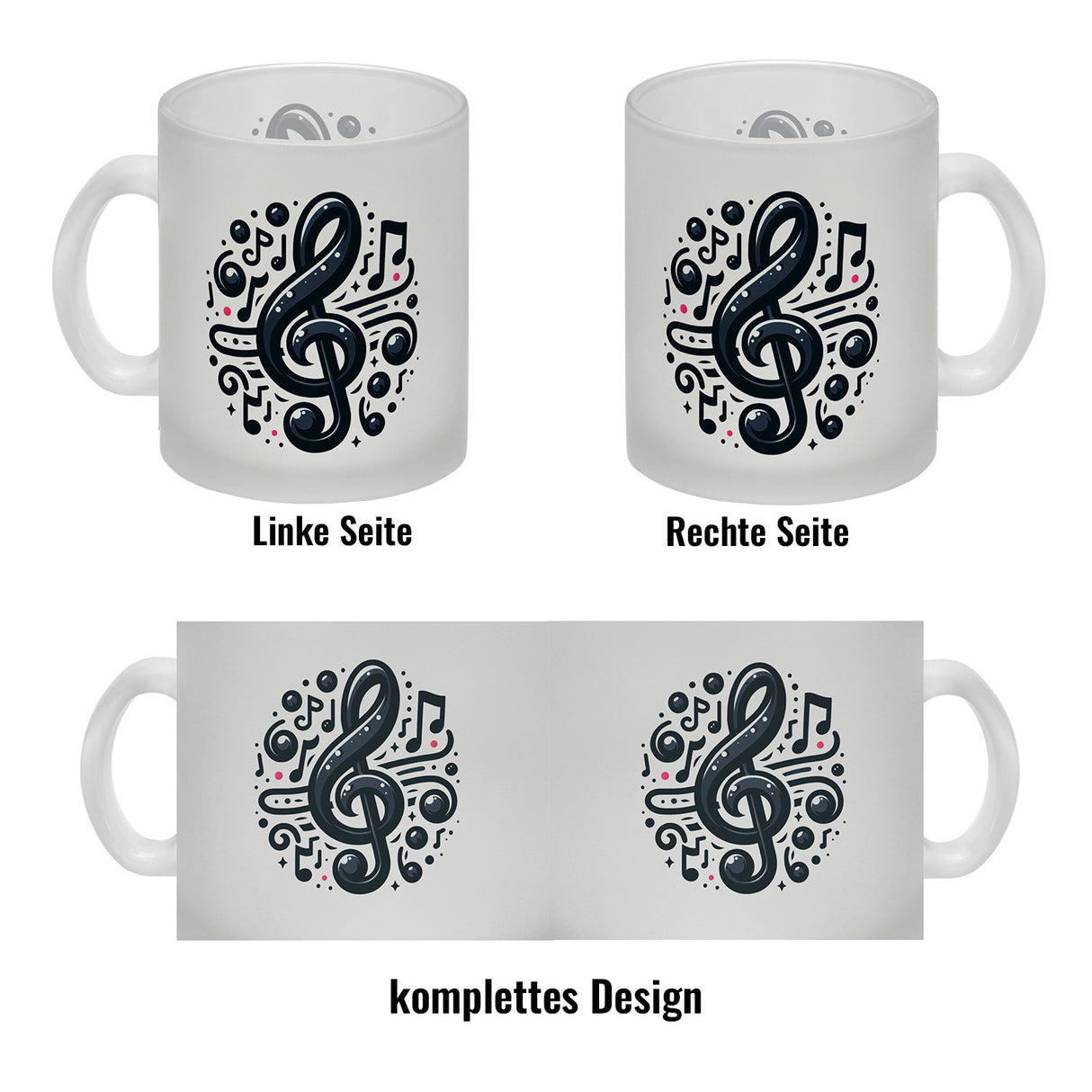 Musiknoten und Notenschlüssel Kaffeebecher