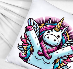 Grimmiges Einhorn Kissen