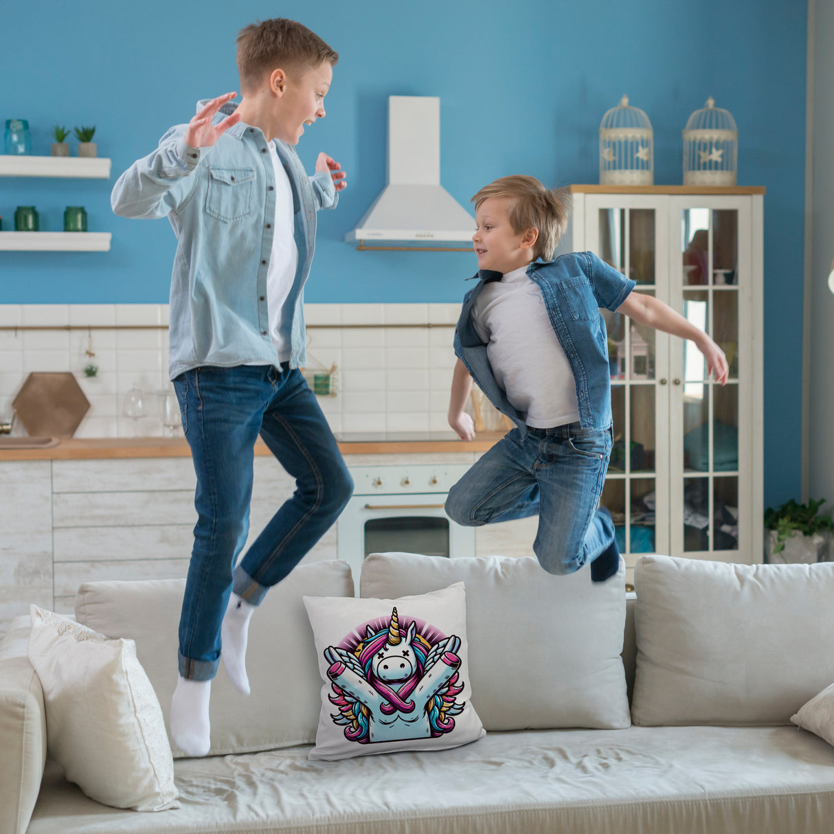 Grimmiges Einhorn Kissen