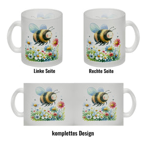 Hummel auf Blumenwiese Kaffeebecher
