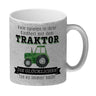 Traktor Kaffeebecher mit Spruch Kindheitsträume - Für immer Traktor fahren