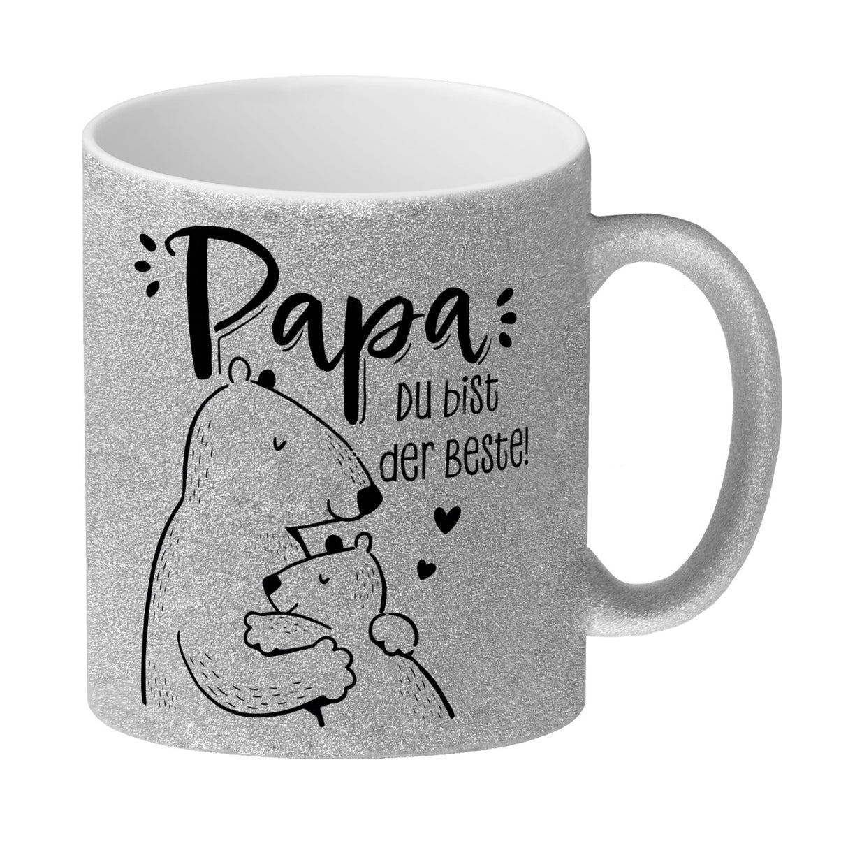 Papa Bär Geschenk Geburtstag Kaffeebecher mit Spruch Papa du bist der Beste