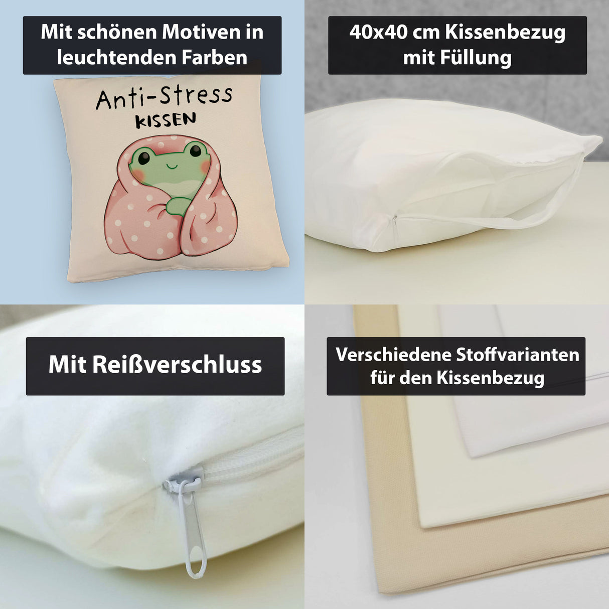 Frosch er Decke Kissen mit Spruch Anti-Stress Kissen