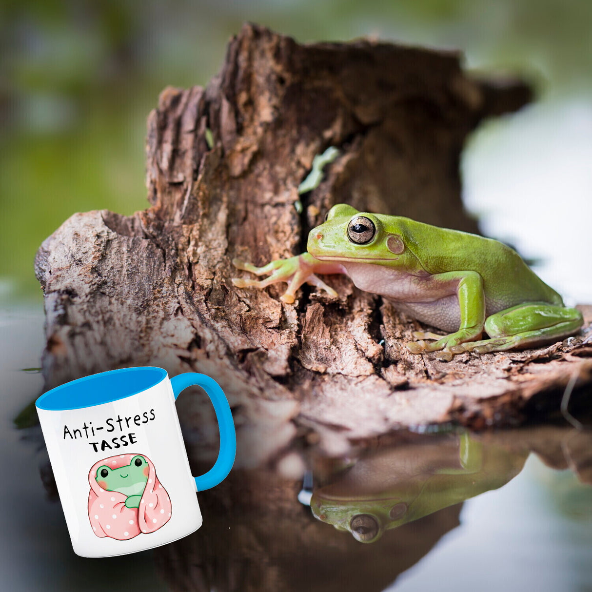 Frosch er Decke mit Spruch Anti-Stress Tasse