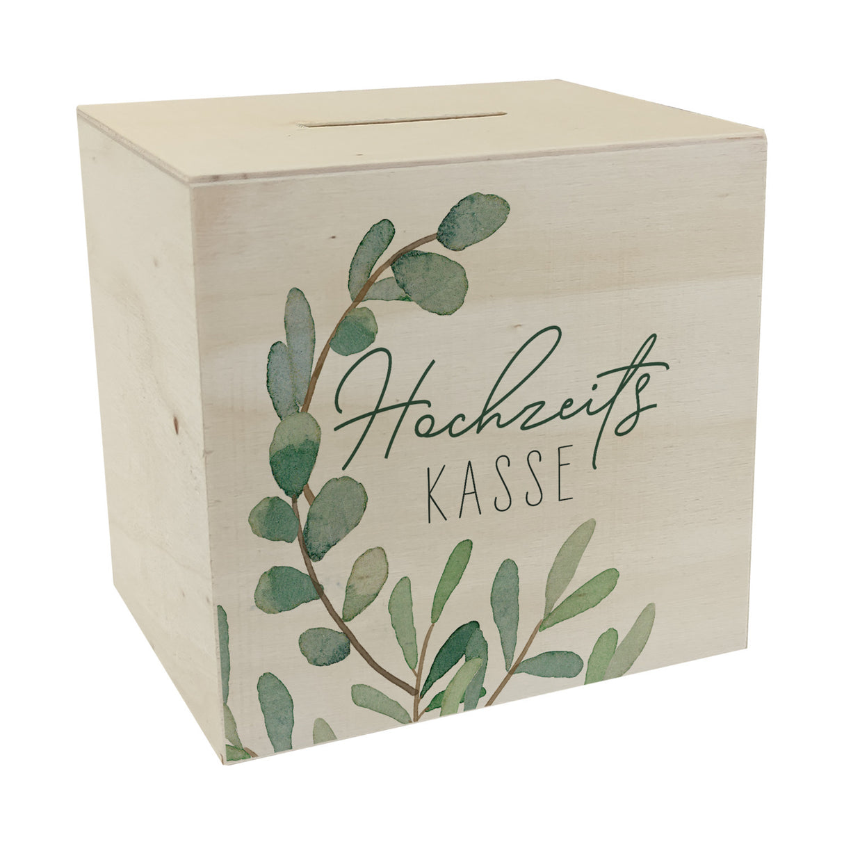 Hochzeitskasse Eukalyptus Spardose