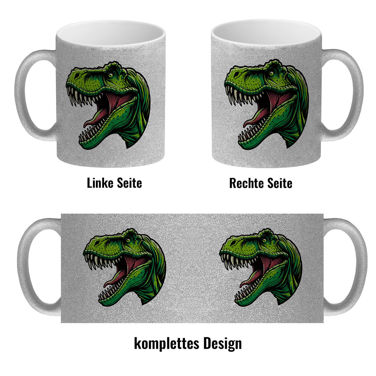 Grüner T-Rex Dinosaurier Kaffeebecher