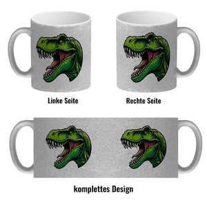 Grüner T-Rex Dinosaurier Kaffeebecher