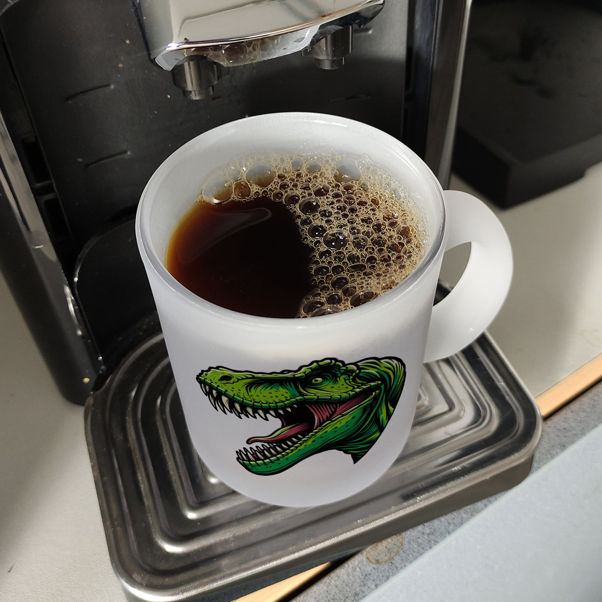 Grüner T-Rex Dinosaurier Kaffeebecher
