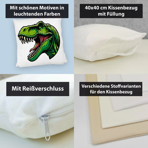 Grüner T-Rex Dinosaurier Kissen