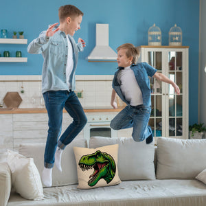 Grüner T-Rex Dinosaurier Kissen