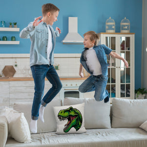 Grüner T-Rex Dinosaurier Kissen