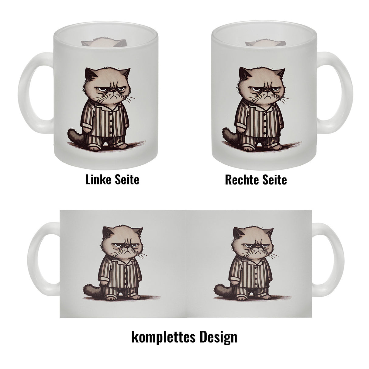 Grimmige Katze im Schlafanzug Kaffeebecher