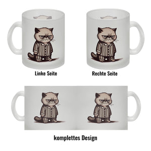 Grimmige Katze im Schlafanzug Kaffeebecher