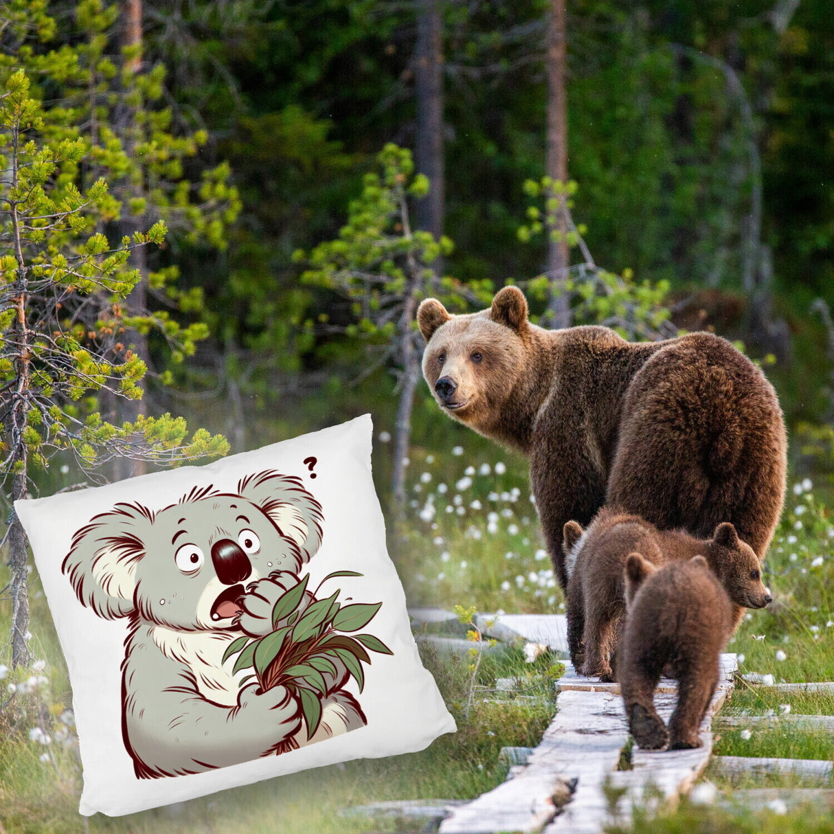 Koalabär Comic Kissen