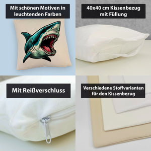 Weißer Hai Comic Kissen