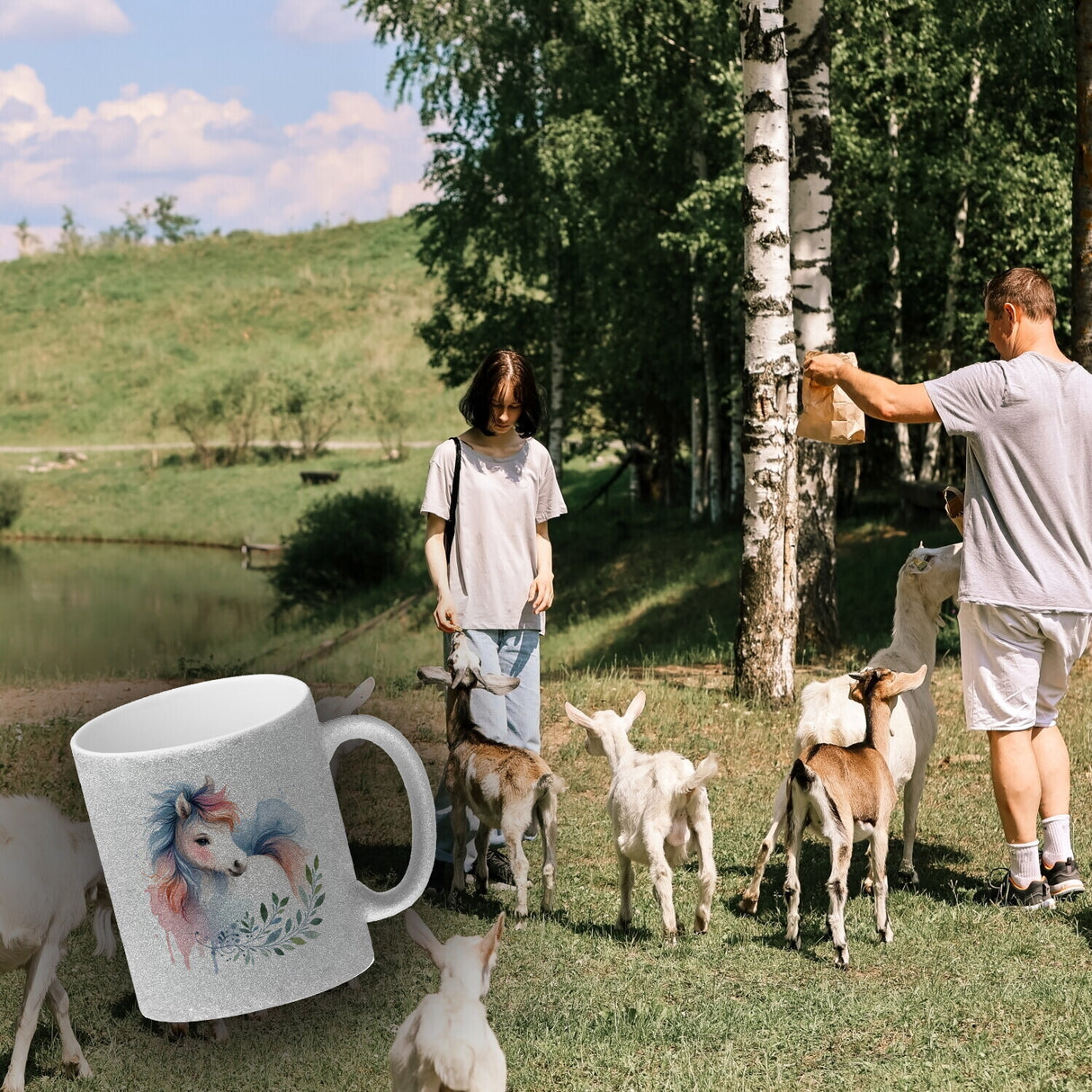 Buntes Pferd Kaffeebecher