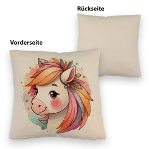 Pferde Mädchen Kissen