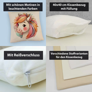 Pferde Mädchen Kissen