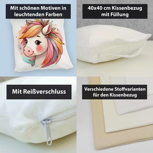 Pferde Mädchen Kissen