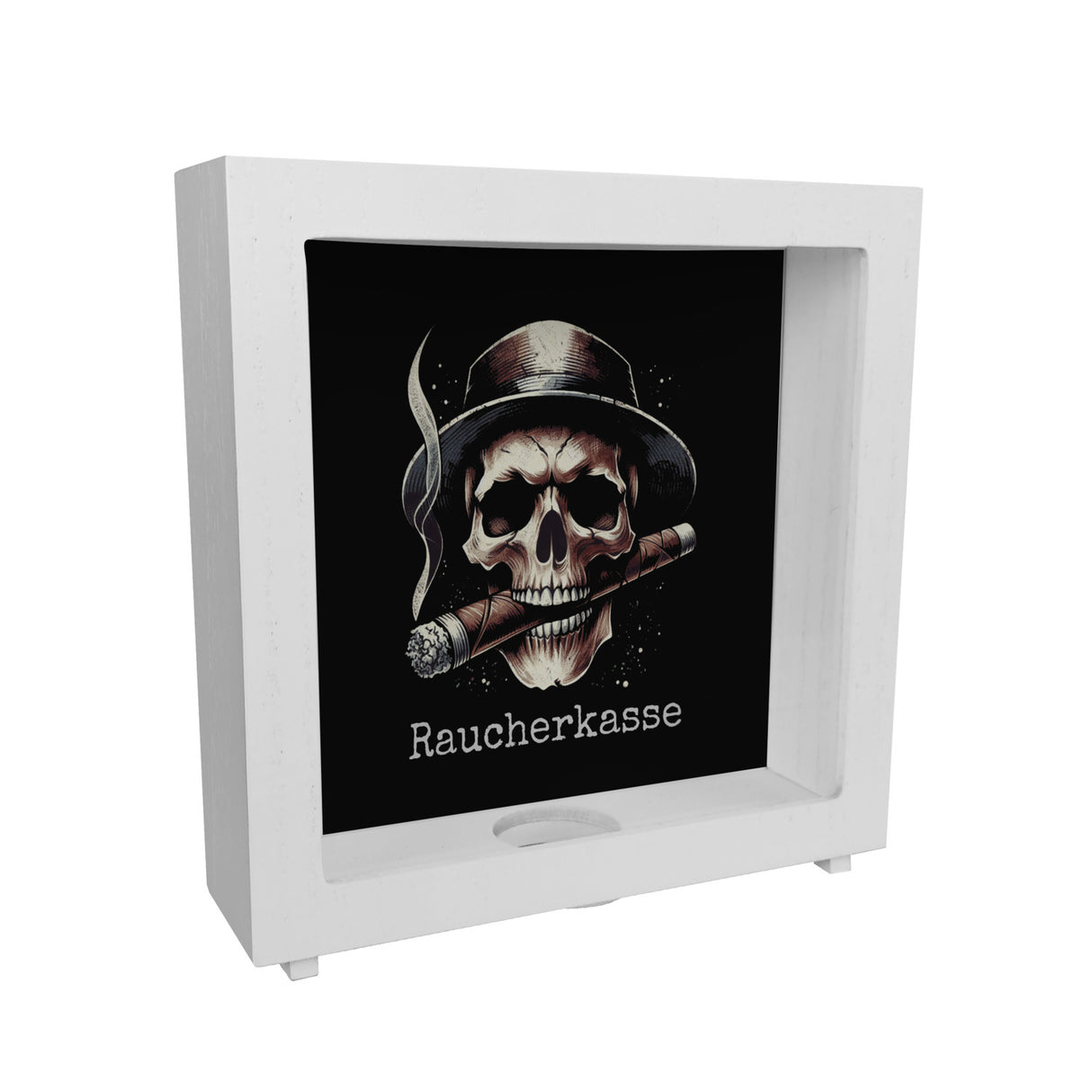 Raucherkasse mit Totenkopf Spardose