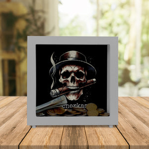 Raucherkasse mit Totenkopf Spardose