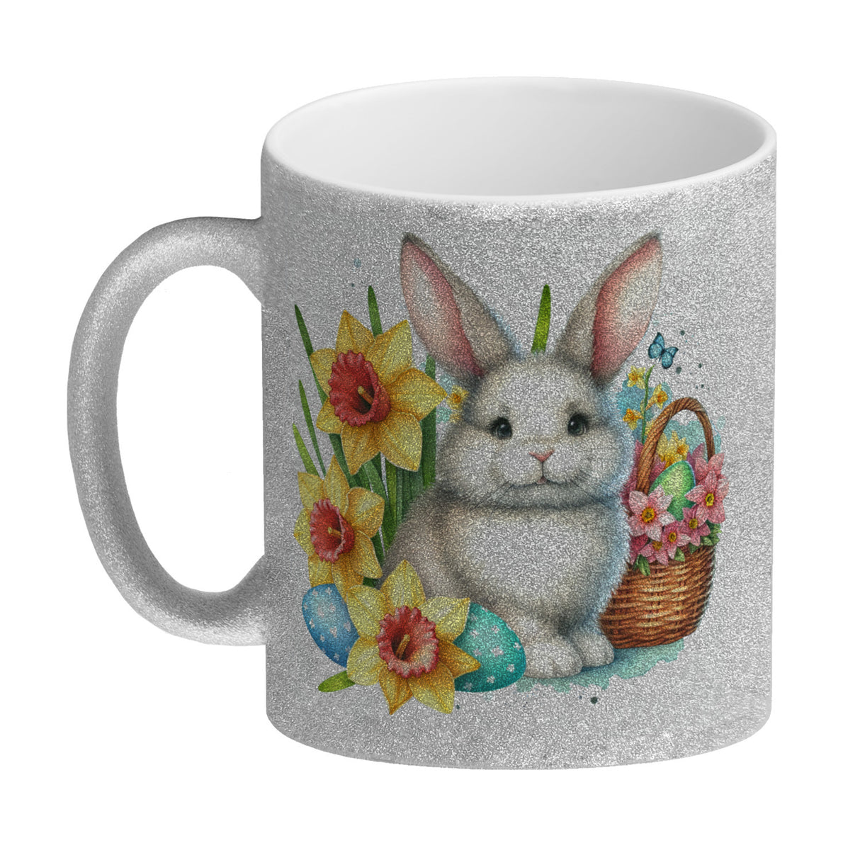 Osterhase mit Osterglocken Kaffeebecher