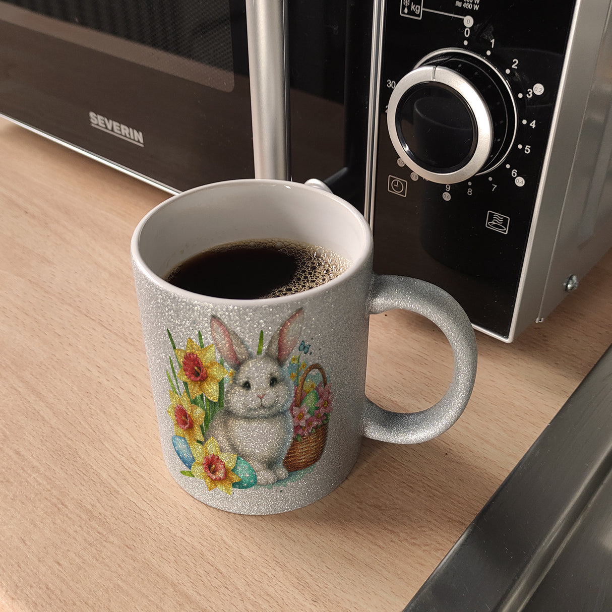 Osterhase mit Osterglocken Kaffeebecher