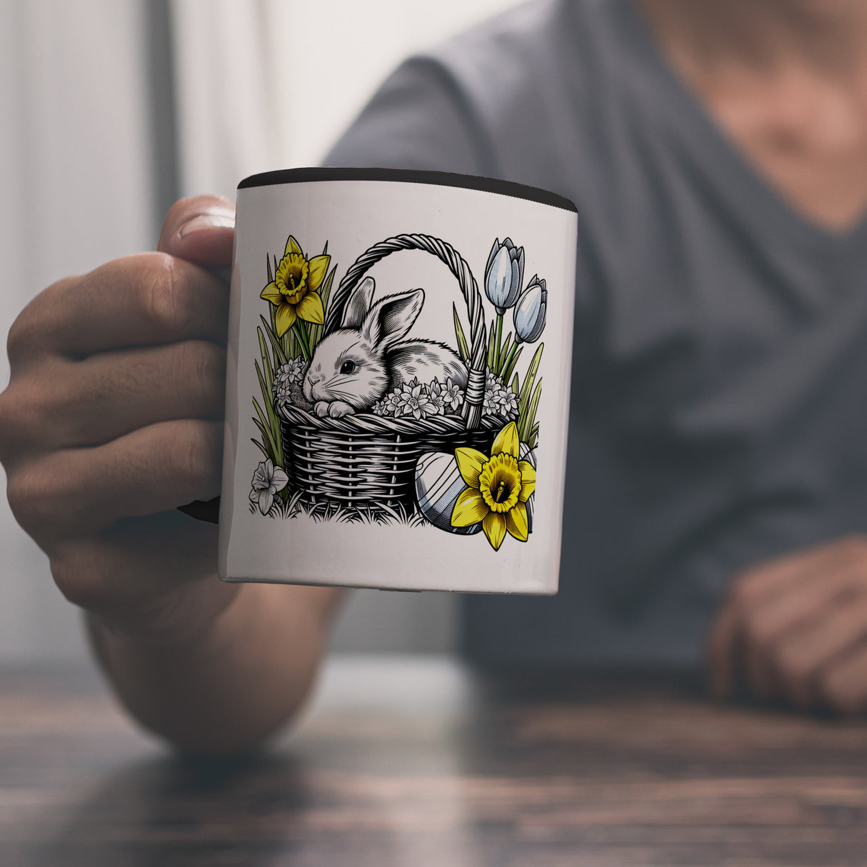 Osterhase im Osternest Kaffeebecher
