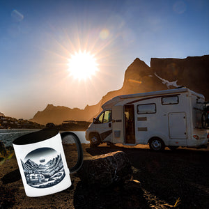 Camping in den Bergen Kaffeebecher