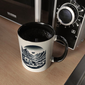 Camping in den Bergen Kaffeebecher