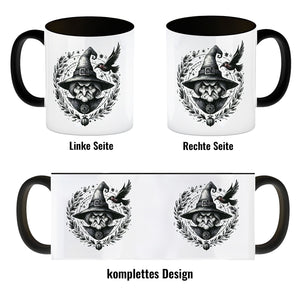 Hexe mit einem Raben Kaffeebecher