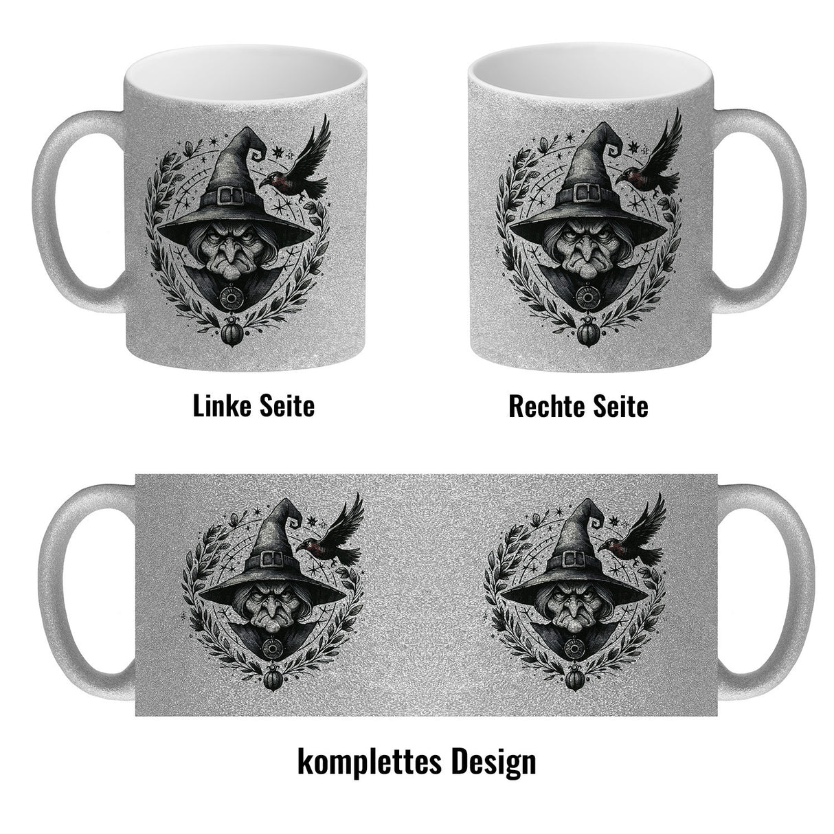 Hexe mit einem Raben Kaffeebecher