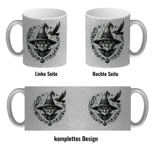 Hexe mit einem Raben Kaffeebecher