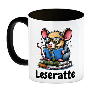 Leseratte Kaffeebecher mit Spruch Leseratte