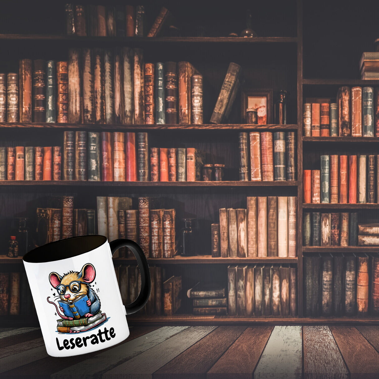 Leseratte Kaffeebecher mit Spruch Leseratte