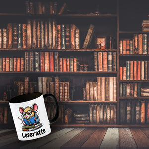 Leseratte Kaffeebecher mit Spruch Leseratte