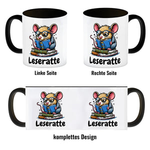Leseratte Kaffeebecher mit Spruch Leseratte
