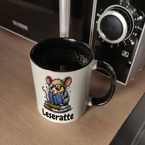Leseratte Kaffeebecher mit Spruch Leseratte