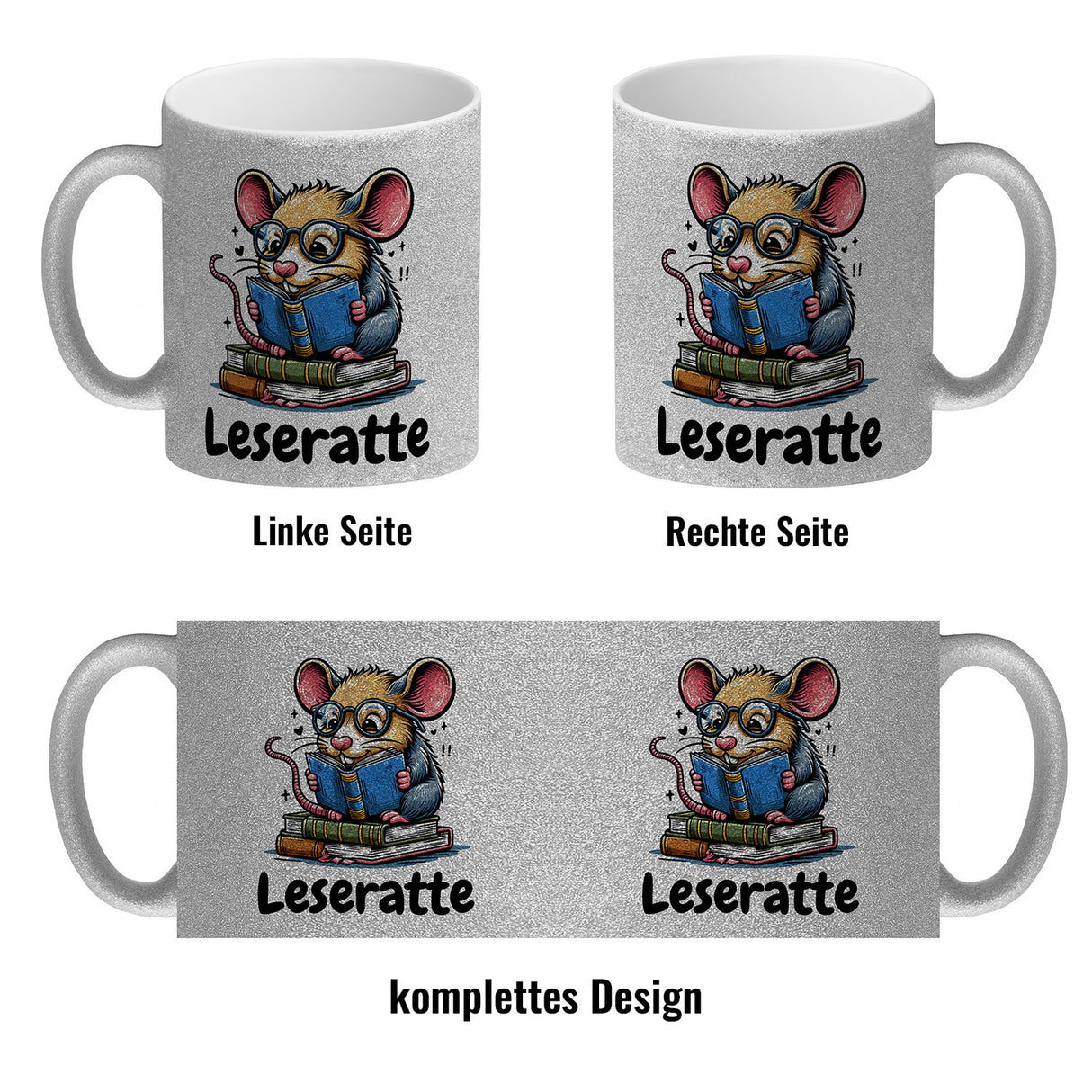 Leseratte Kaffeebecher mit Spruch Leseratte